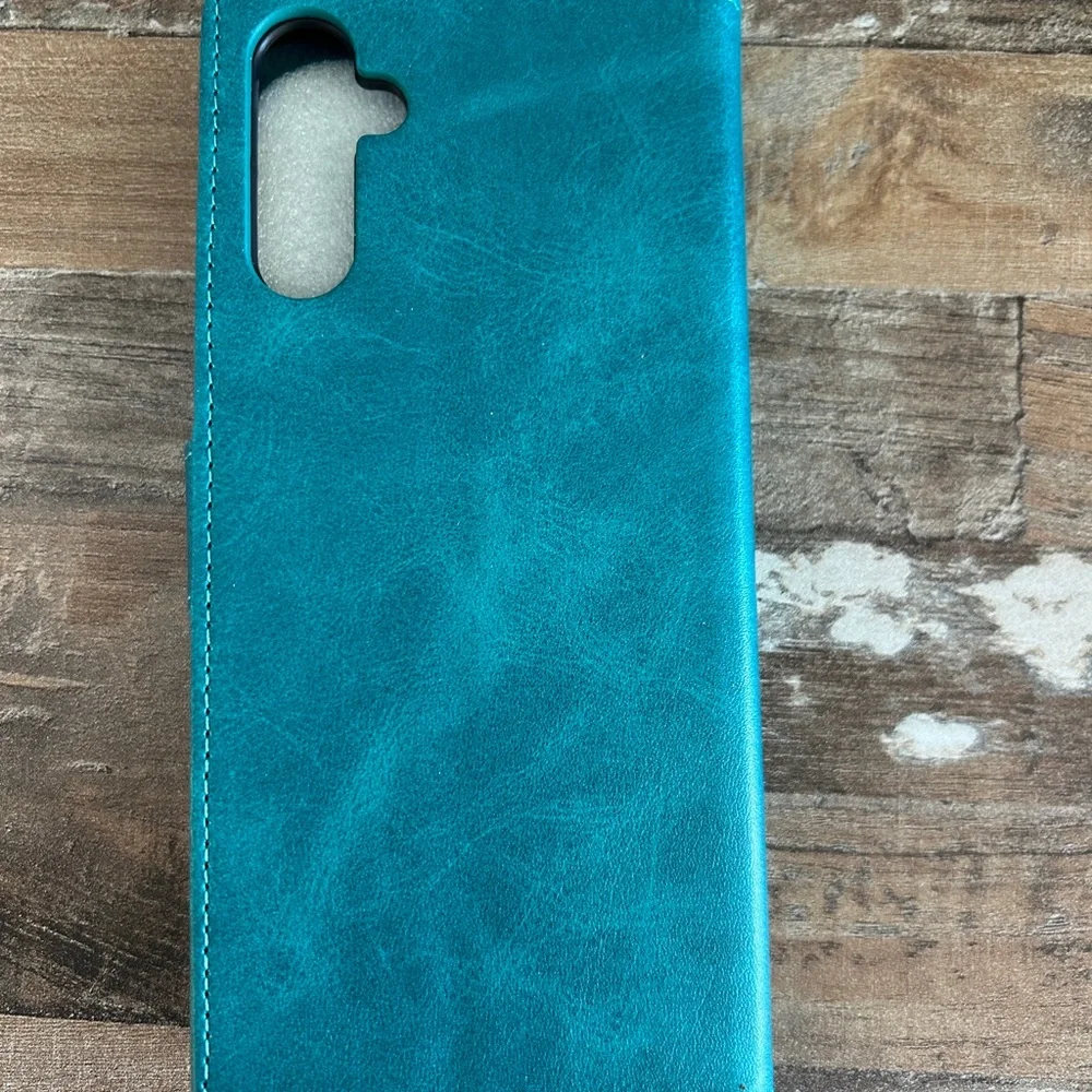 Teal Wallet Phone Case with Snap Closure Samsung Galaxy A14